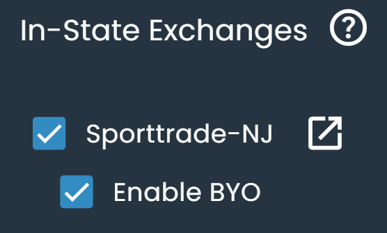 Screenshot showing Exchange BYO selections